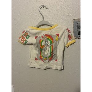 Vintage 1980 Bugs Bunny Rainbow Ringer Tee 18 Months Looney Tunes
